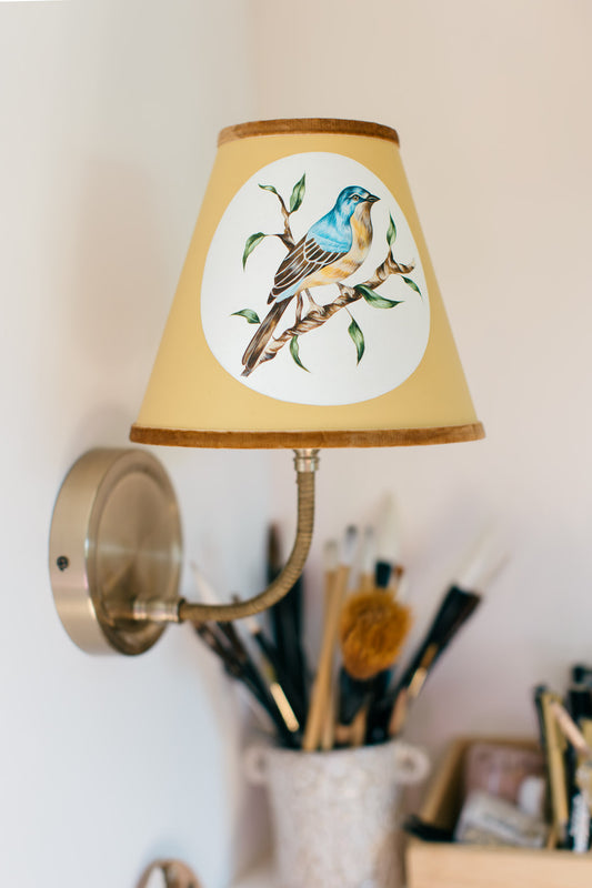 Lampshade - Little bird blue